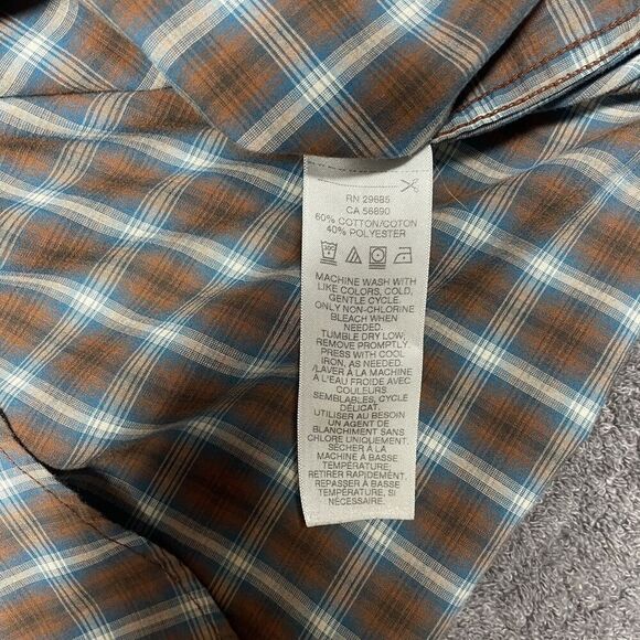 Pendleton Frontier Western Snap Button Collared Shirt Plaid Brown Mens XL - Picture 8 of 9